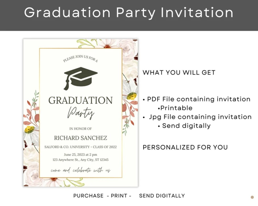 grad invite cards Foliage Foil Graduation Invitation Graduation elements design and decorative Berry College Graduation Announcement, Grad
